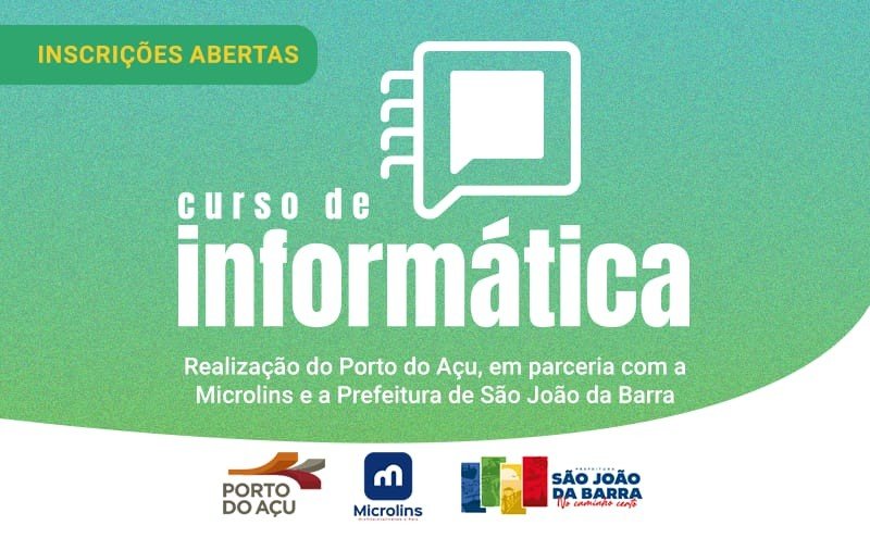 Inscrições abertas para curso gratuito de informática em SJB